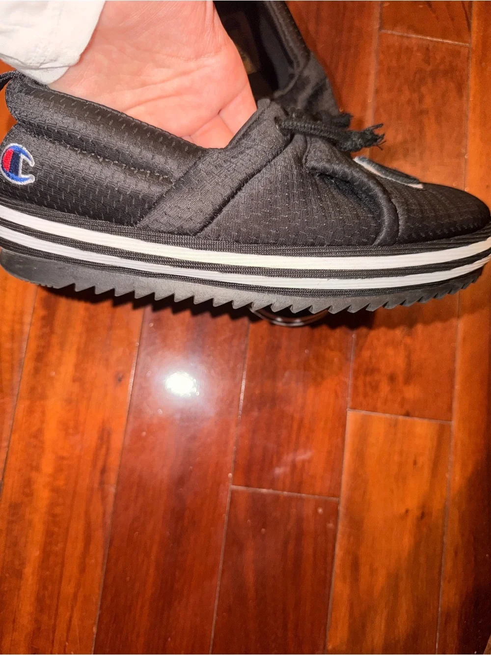 Champion Kids 6Y Black Hoodie Sneaker Slip-On Athletic Shoes Slippers
